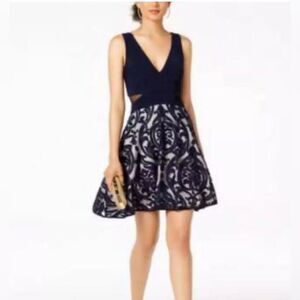 X by Xscape black and nude illusion cocktail dress size 6